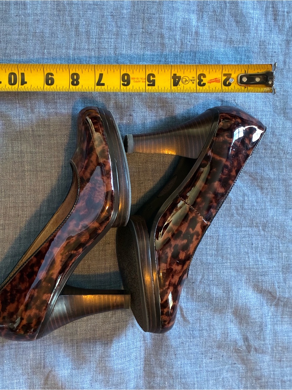 SOFTT Patent Tortoiseshell Mid Heel Pumps - Women's Brown 8M